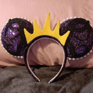 Disney Ursula Purple and Black Sequin Mouse Ears Headband